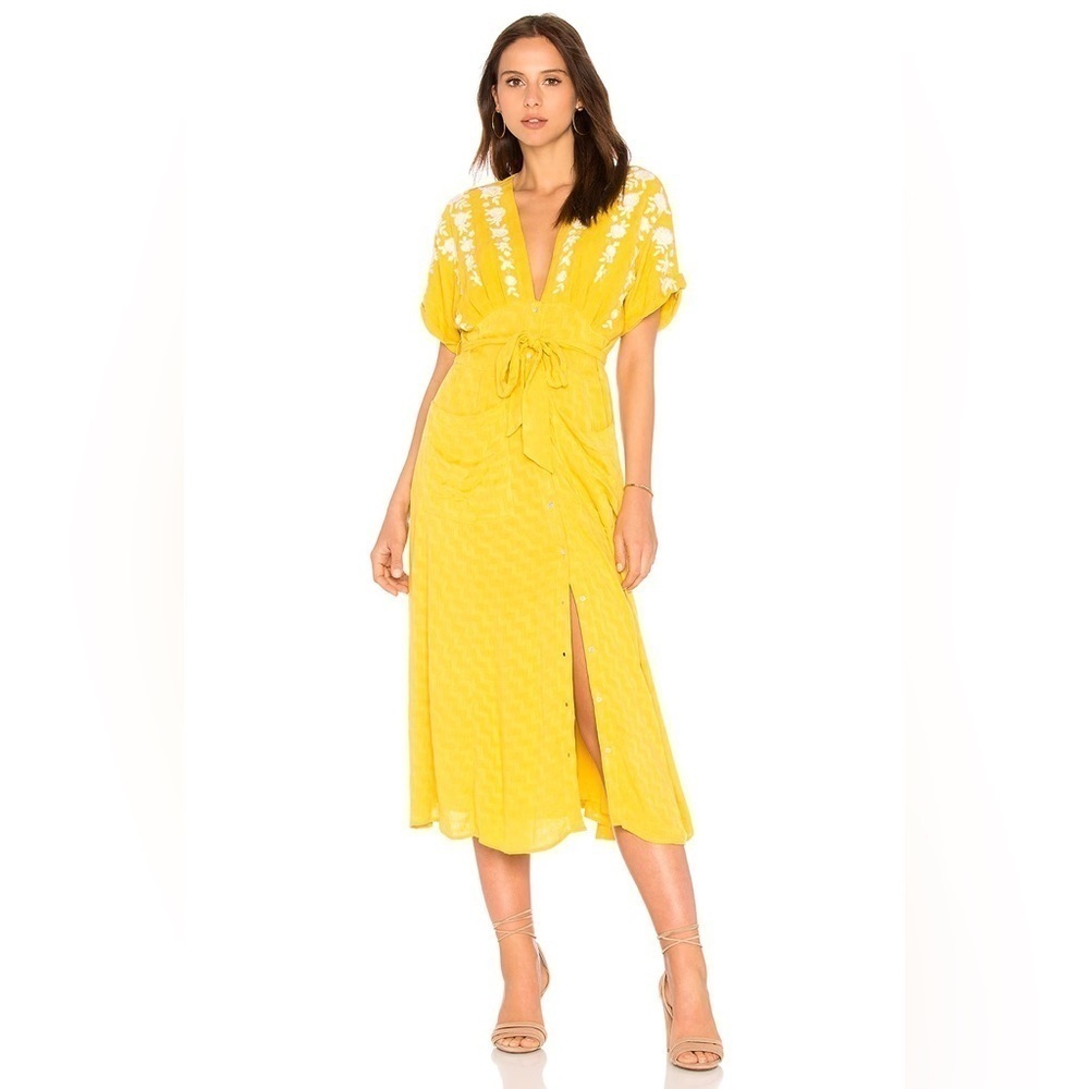 Free People Love To Love You Dress In Yellow, Size XS